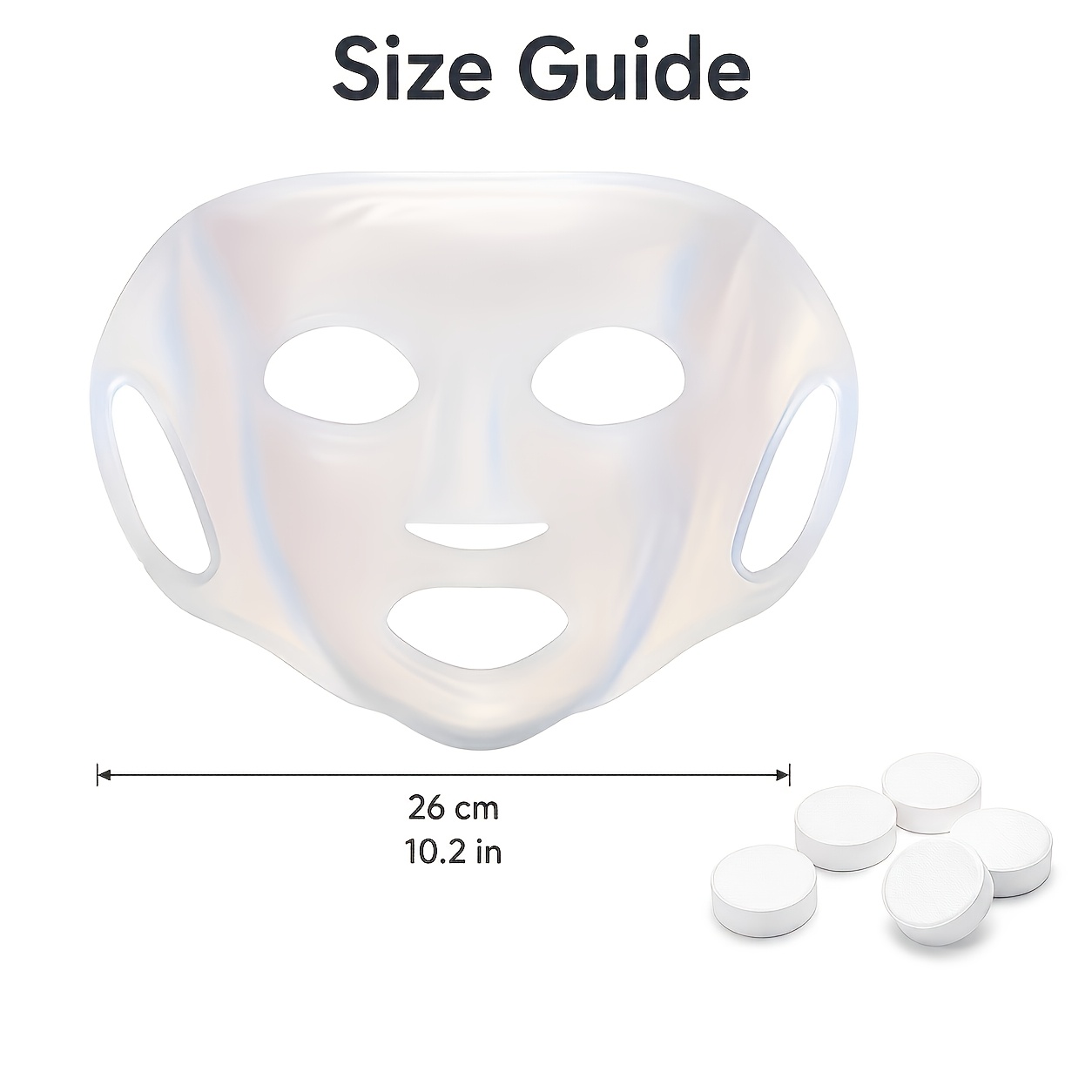 TEMU 6pcs Set ( Face Mask Cover With 5 Compressed Mask Sheets), Reusable Facial Mask Holder, Soft Flexible Ear Loop Sheet Mask Cover For Daily Beauty