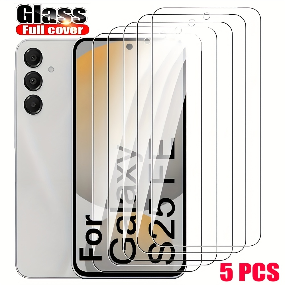 E-shop 5 Stück 9H Klare Schutzfolien aus gehärtetem Glas, passend für Samsung Galaxy S25 Ultra S25 Edge S25 FE S25 S24 Ultra S23 Plus S22 S21+ A15 A16