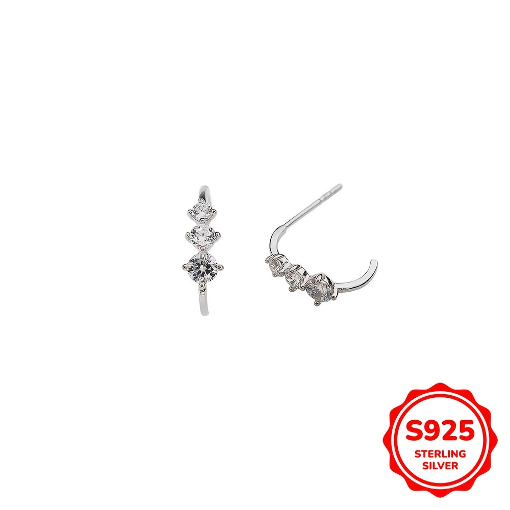 S925 Sterling Silver Gradient CZ Earrings