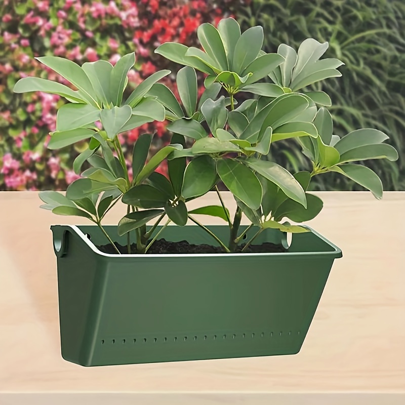 

6-Pack Pots muraux suspendus, Jardinières rectangulaires en plastique, Boîtes de plantation montées pour la décoration intérieure