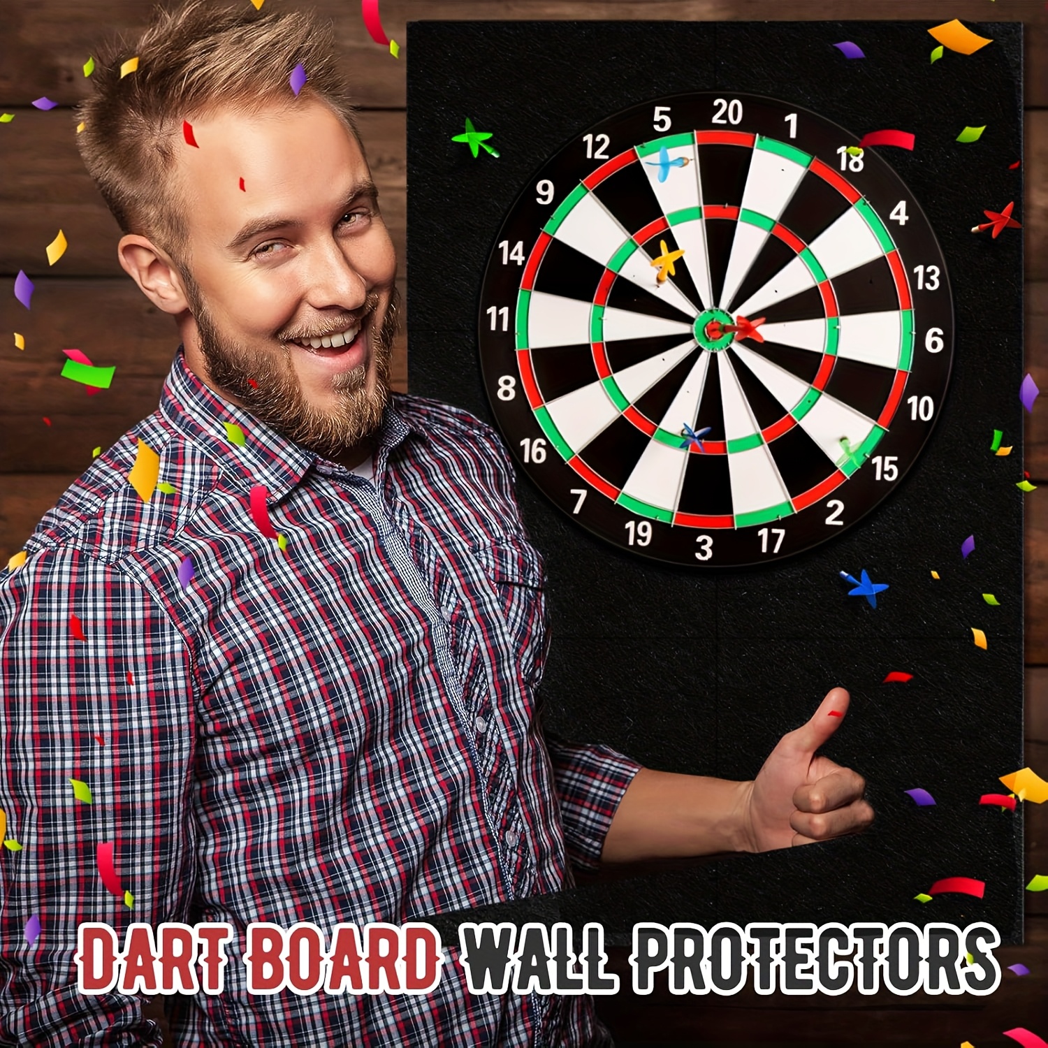 Ihdjasg Dartboard muurbescherming, 46 cm geluidsreductie