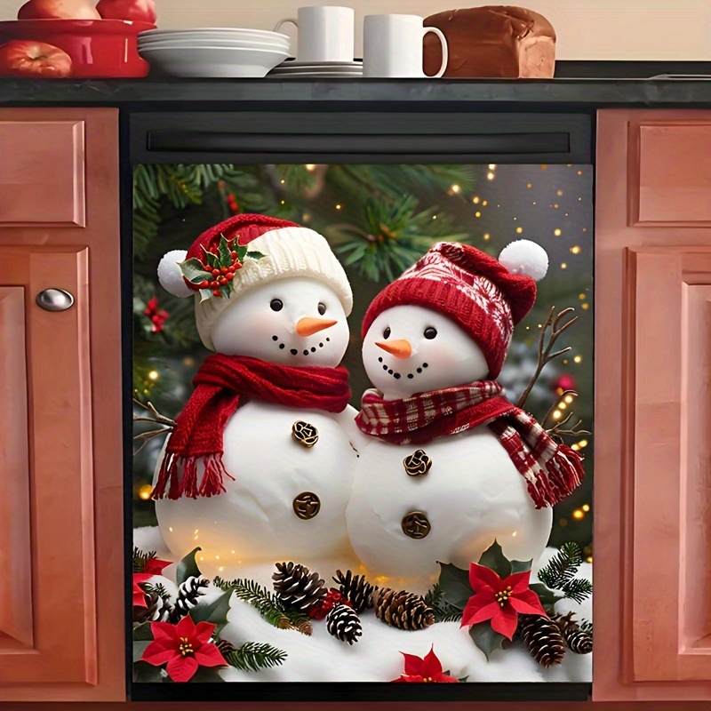 

Christmas Snowman Magnetic Sticker - Easy Clean, Needed - Dishwashers & Refrigerators, Ideal Holiday Gift, Christmas Decor