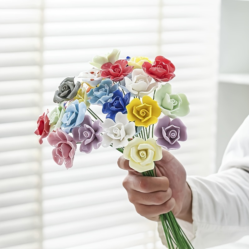 

Handcrafted Ceramic Flower Decor - Unique Artificial Floral Ornament, Color & Design