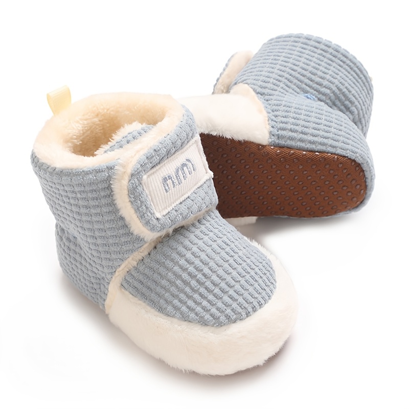 pair toddler wool booties ankle high solid color warm Temu