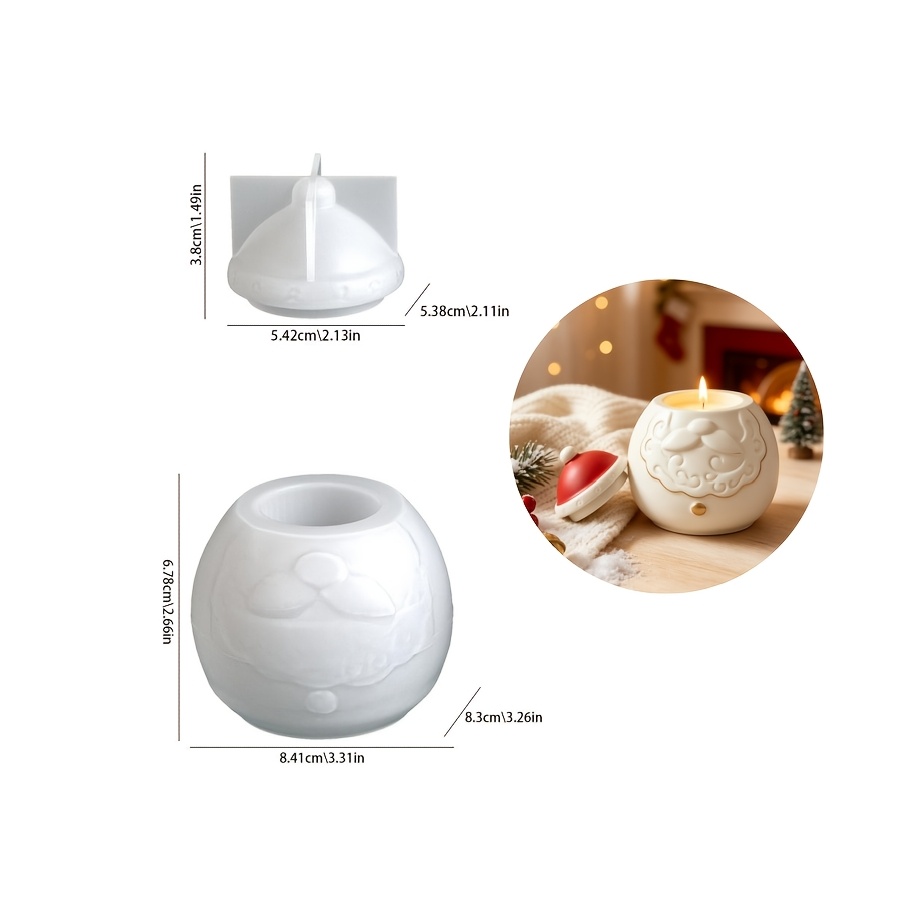 TEMU 2pcs Silike Lufei Resin Silicone Mold Suitable For Making Christmas Santa Claus Bearded Face Storage Cups, Candles, Wax & Resin Crafts, Table