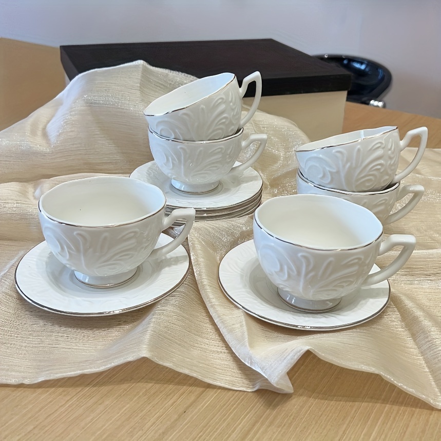 Flower Bed Cup and Saucer Set (6 Cups and 6 Saucers)