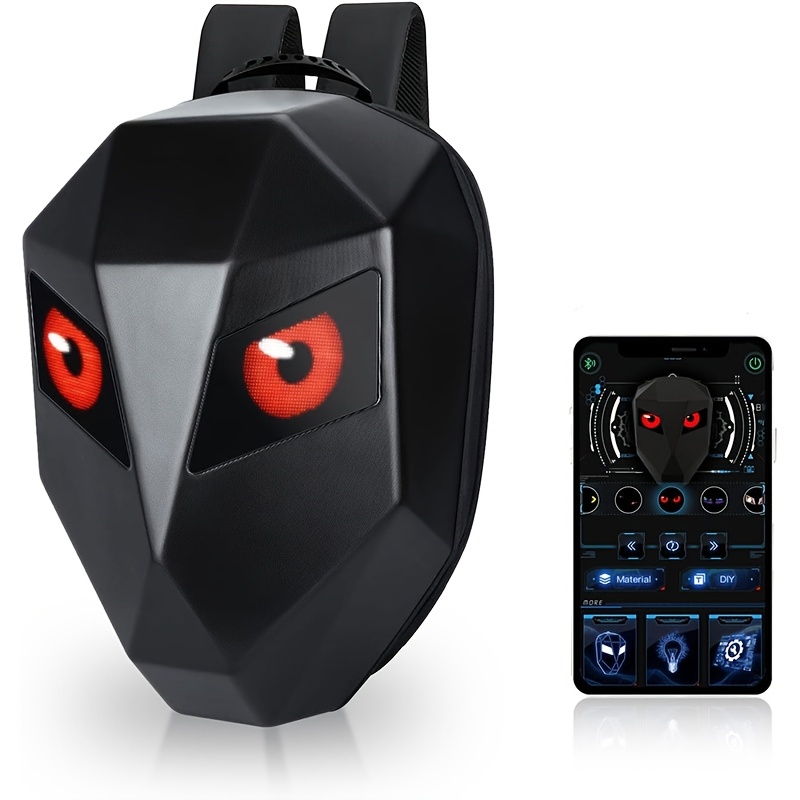   knight led motorcycle backpack hard case riding backpack diy motorbike luggage laptop bag waterproof large size 19inch