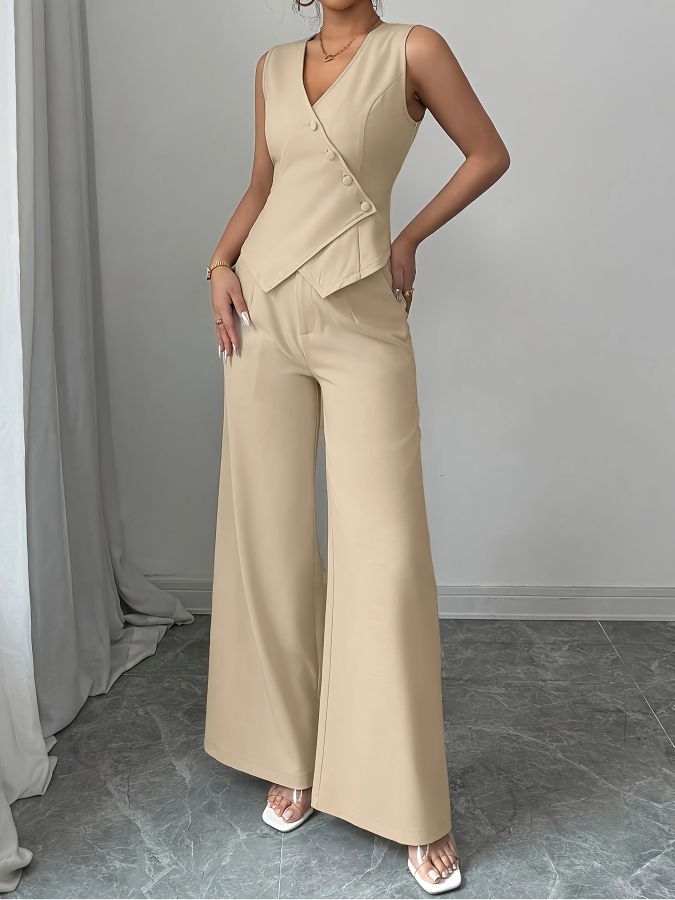 conjunto piezas mujer elegante color cuello Temu Ecuador