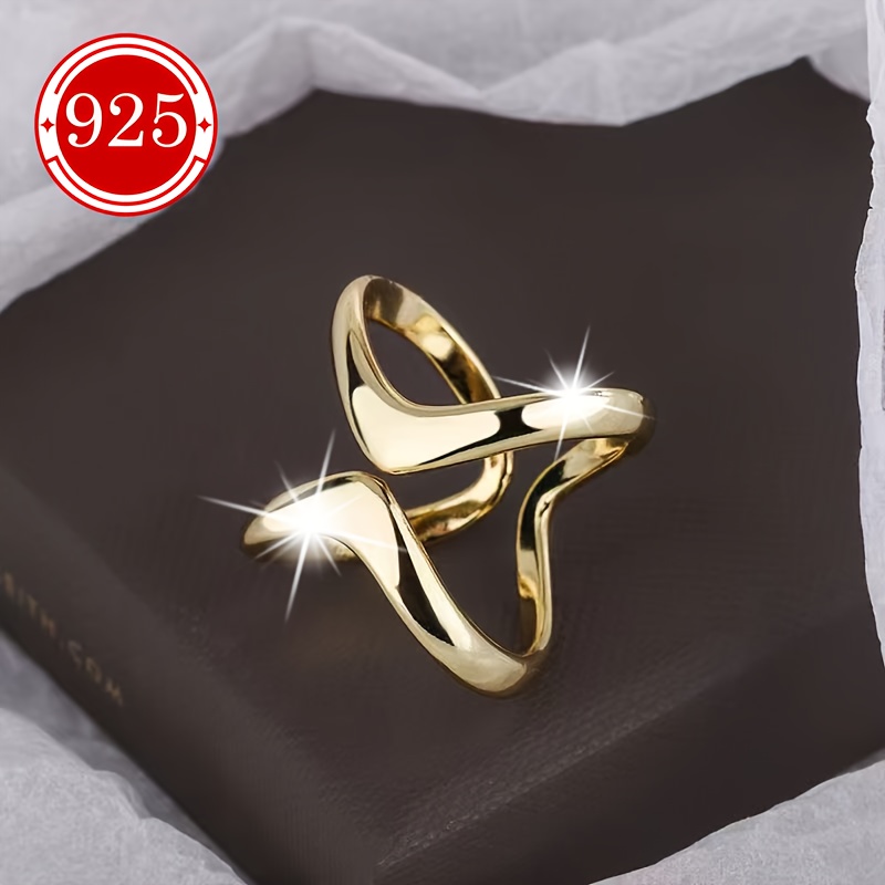 925 Silver Wave Pattern Ring Hypoallergenic Single Pack
