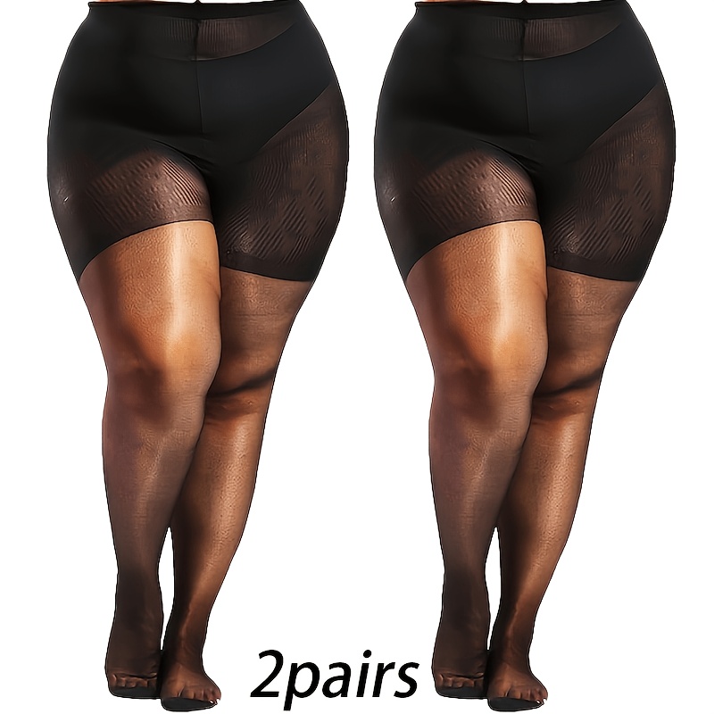 TEMU Plus Size Women'-thin Tights, Thigh-high Shorts With Anti-friction Layer (built-in Panties), Combining Sheer Look And Anti-friction, Anti-sheer