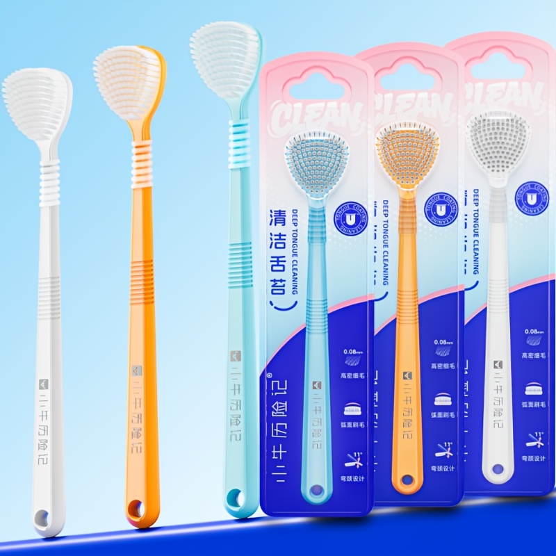 Flexible Head Adult Manual Tongue Brush with Ergonomic Handle