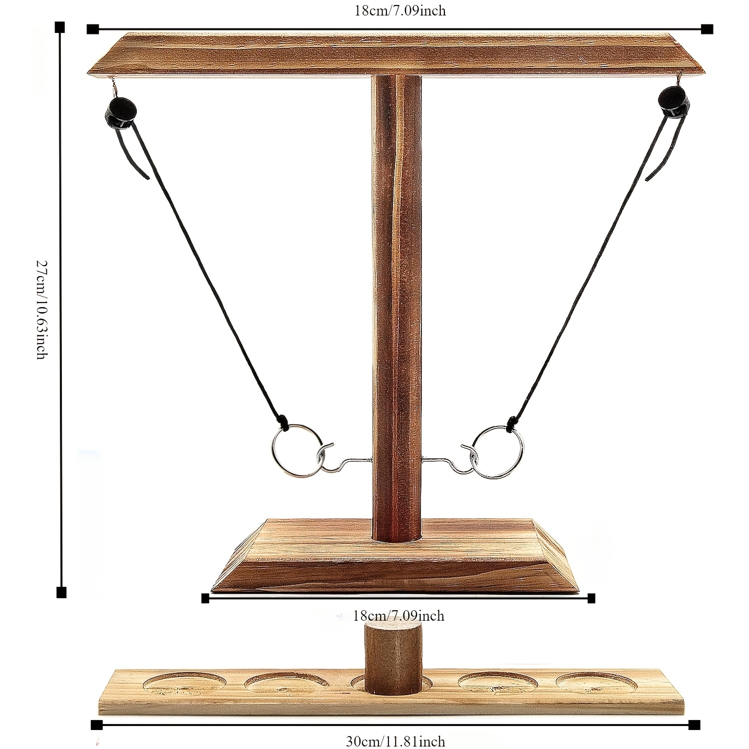 Ultimate Wooden Ring Toss Game - Perfect for Indoor/Outdoor Parties, Family Gatherings & Bar Fun - Easy Assembly, Unique Natural Design - Ideal Holiday Gift, Hook, Combat Game