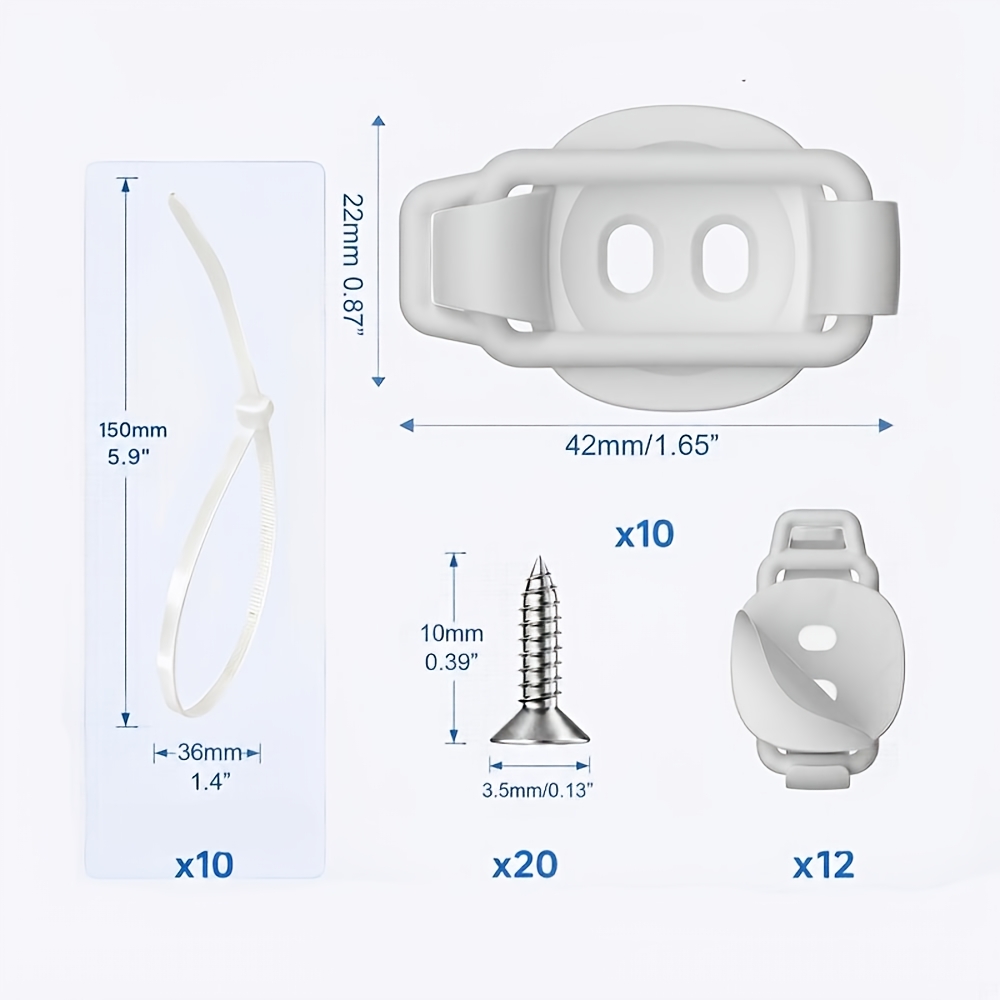 10 Packs of Adjustable Self-Adhesive Cable Neat Clips