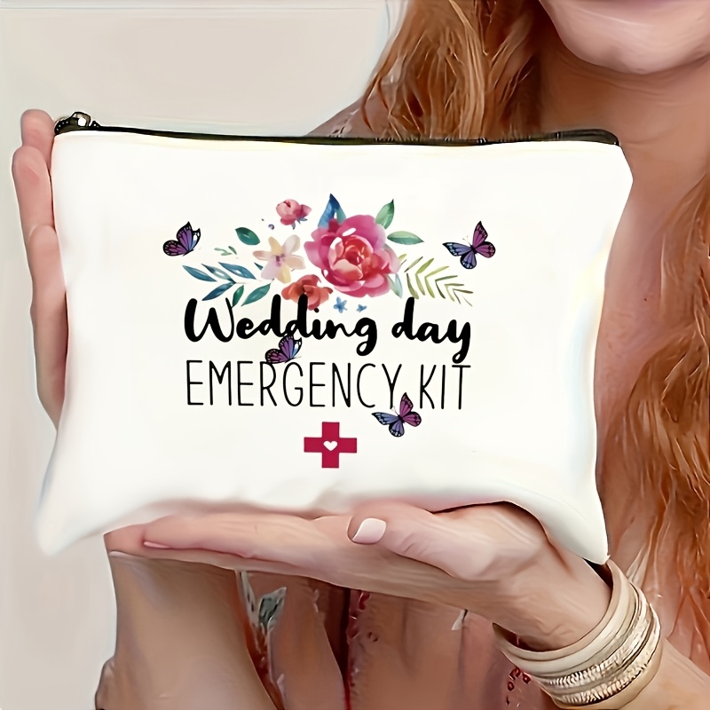 

1pc Pochette D' de Mariage, Sac de Cosmétique de Mariée Blanc, Cadeau Créatif Pour D', Accessoire de Décoration de Mariage Hypoallergénique Pour Femmes Avec Impression de Positionnement