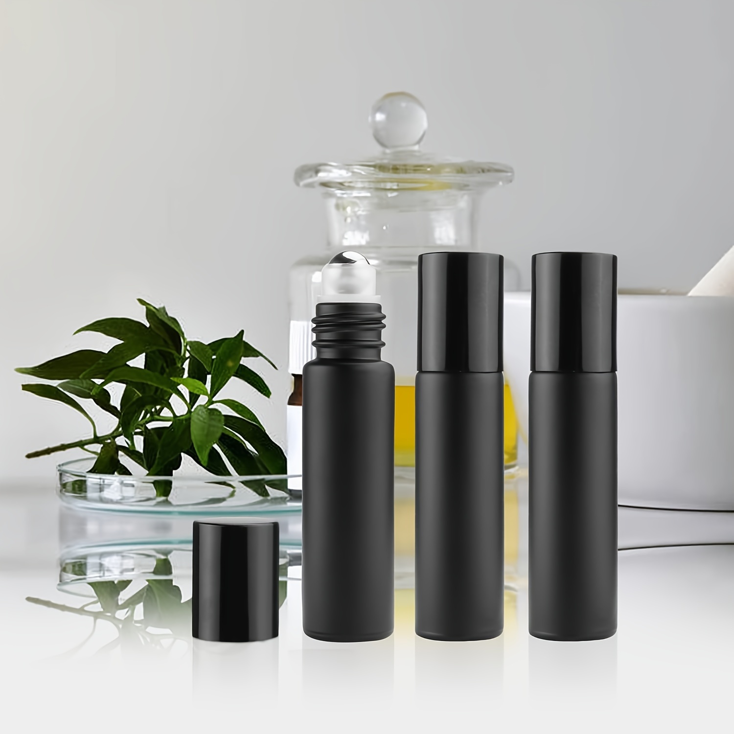 2 Leere Roll-On Glasflaschen 30 Ml – Nachfüllbar Für ätherische Öle, Parfum & Kosmetik