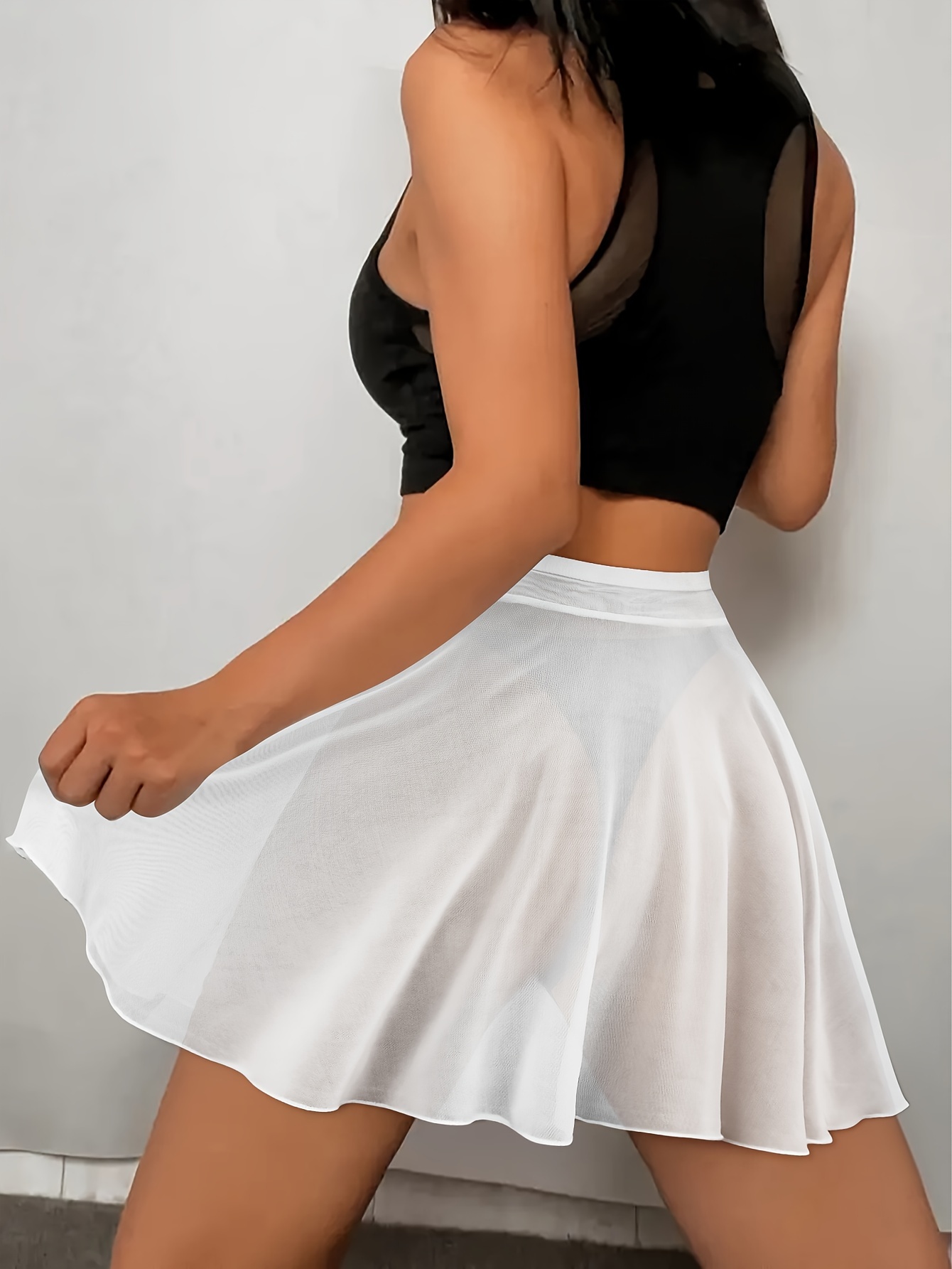 white leather mini dress Avril Notch Neck Faux Bodycon Dress, / L Size:38