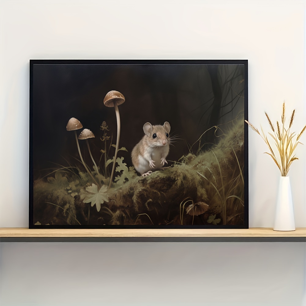 Mouse Mushrooms Cottage Wall Art Oil Painting - Temu Australia