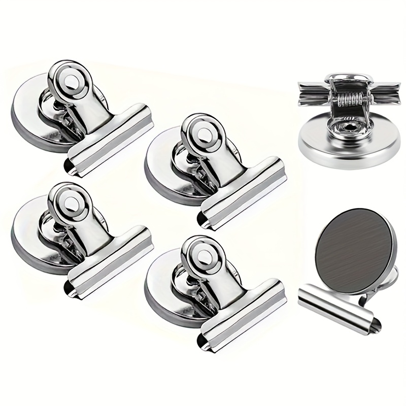 

4/8pcs Metal Magnetic Refrigerator Clips Fridge Clips Space-saving Organization Solution For Whiteboard, Office And Home Decor