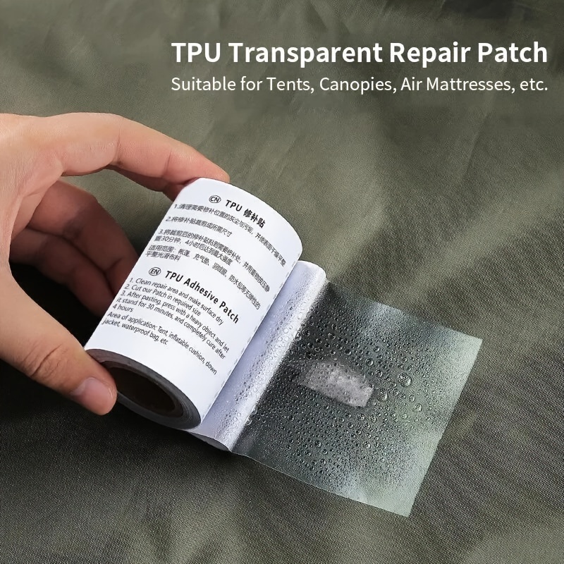 

Tpu Transparent Repair Patch Tape, Waterproof And Tear-resistant, Universal Application For Tents, Canopies, Air Mattresses, And More - Leakproof Flexible Adhesive Sealant