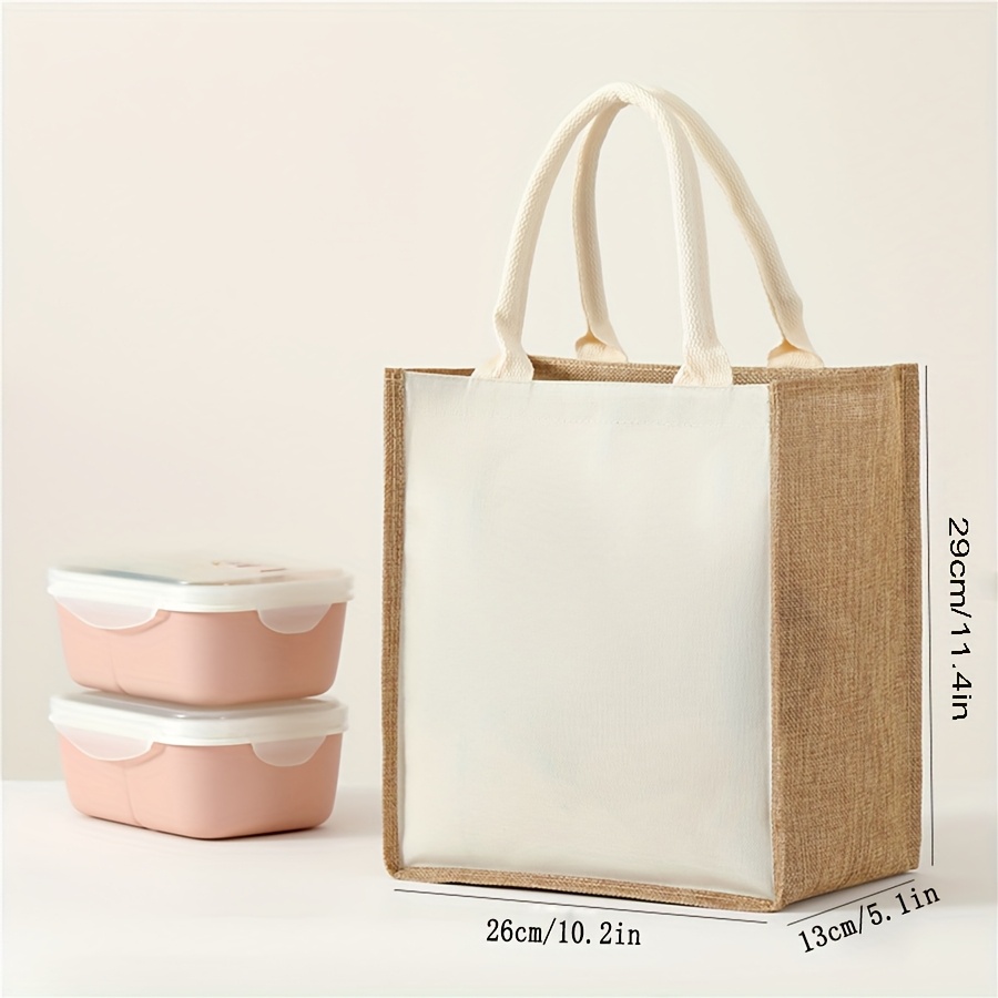 E-shop Damen Große Kapazität DIY Bemalbare Tragetasche - Weiße Leinwandtasche mit Reißverschluss für Malen, Kunst, Reisen - Handwaschbarer, langlebiger