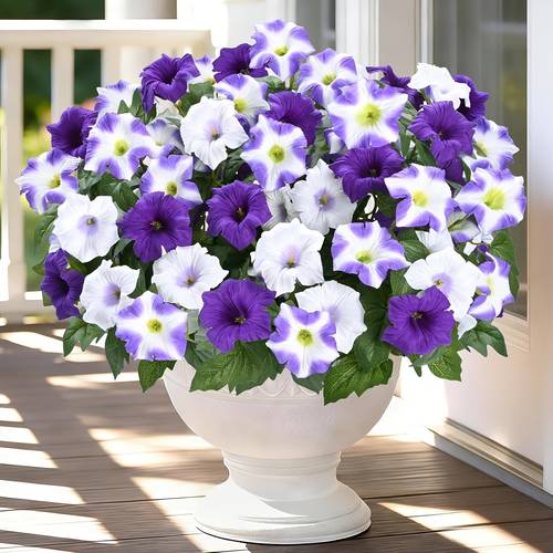 2pcs 14 head outdoor artificial simulation flowers uv resistant and fade free spring petunias suitable for home gardens courtyards balcony planter decoration hanging basket