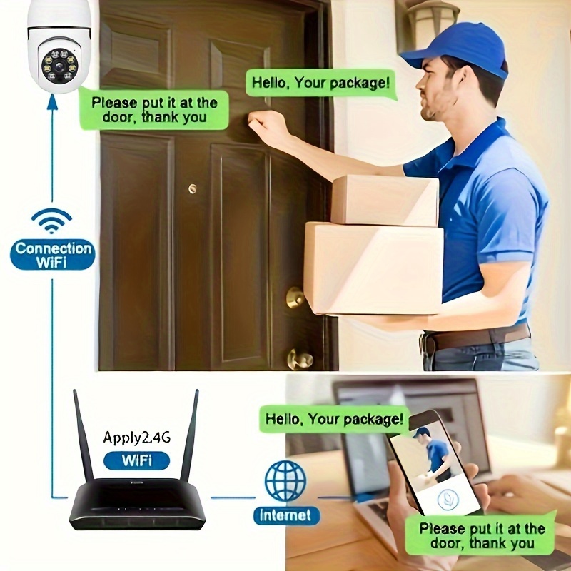 2 PCS Ease Life APP Caméra intelligente Wifi d'intérieur 1080p haute définition, connexion sans fil, objectif haute définition, rotation/zoom à 360°, vision nocturne couleur, audio bidirectionnel, suivi et détection de mouvement de la sécurité intérieure, avec projecteurs et sirènes