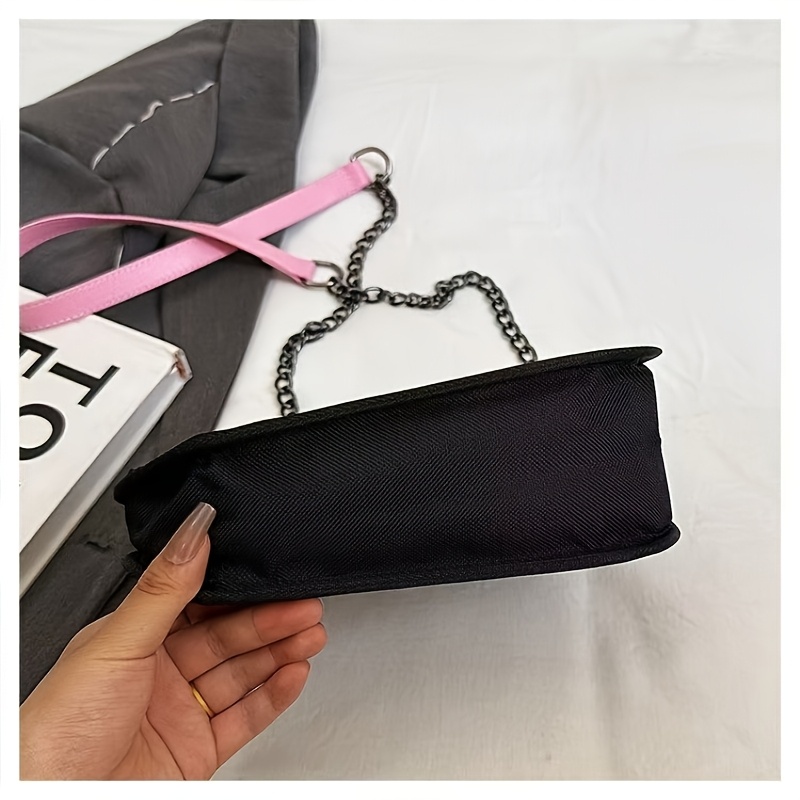 Borsa a tracolla creativa bidimensionale con effetto fumetto, colori a contrasto, piccola borsa a tracolla portatile per uso quotidiano_voghion.com