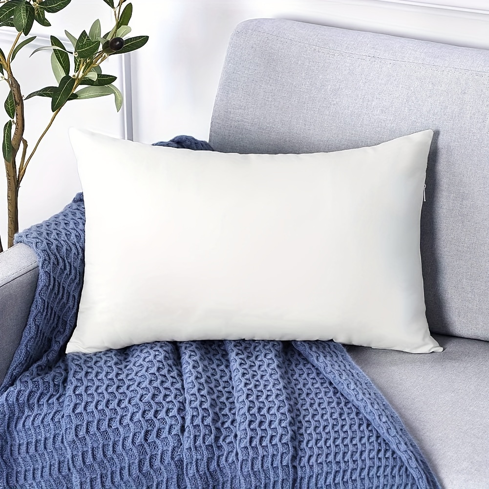 

1pc White Throw Pillow Insert Premium Pillow Stuffer Rectangle For Decorative Cushion Bed Couch Sofa Home Decor, 12x20 Inch