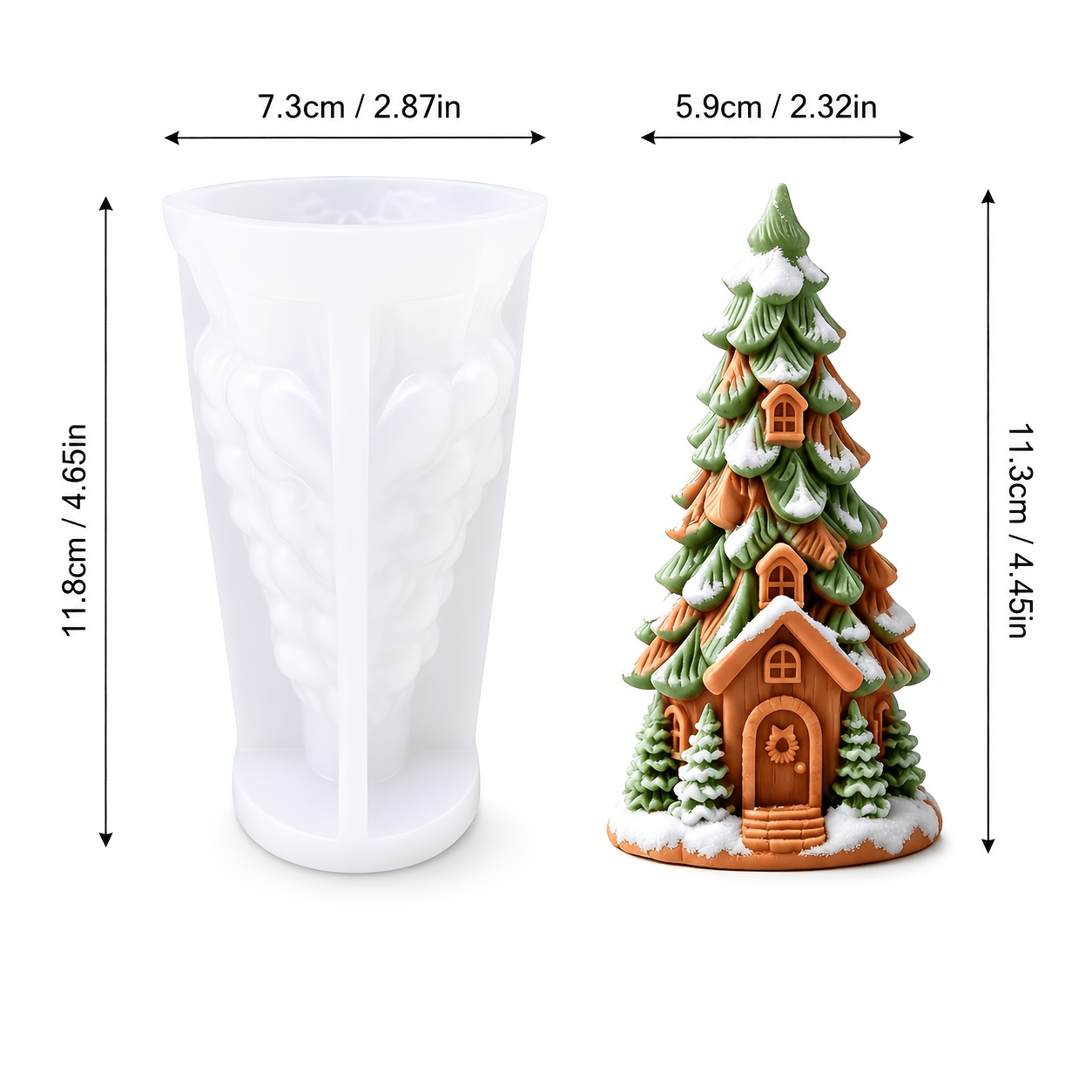 TEMU Stampo CIBATU Riutilizzabile a 3D Casa sull'Albero per Creazioni Fai da Te con Resina e Candele, Compatibile con Artigianato in Resina
