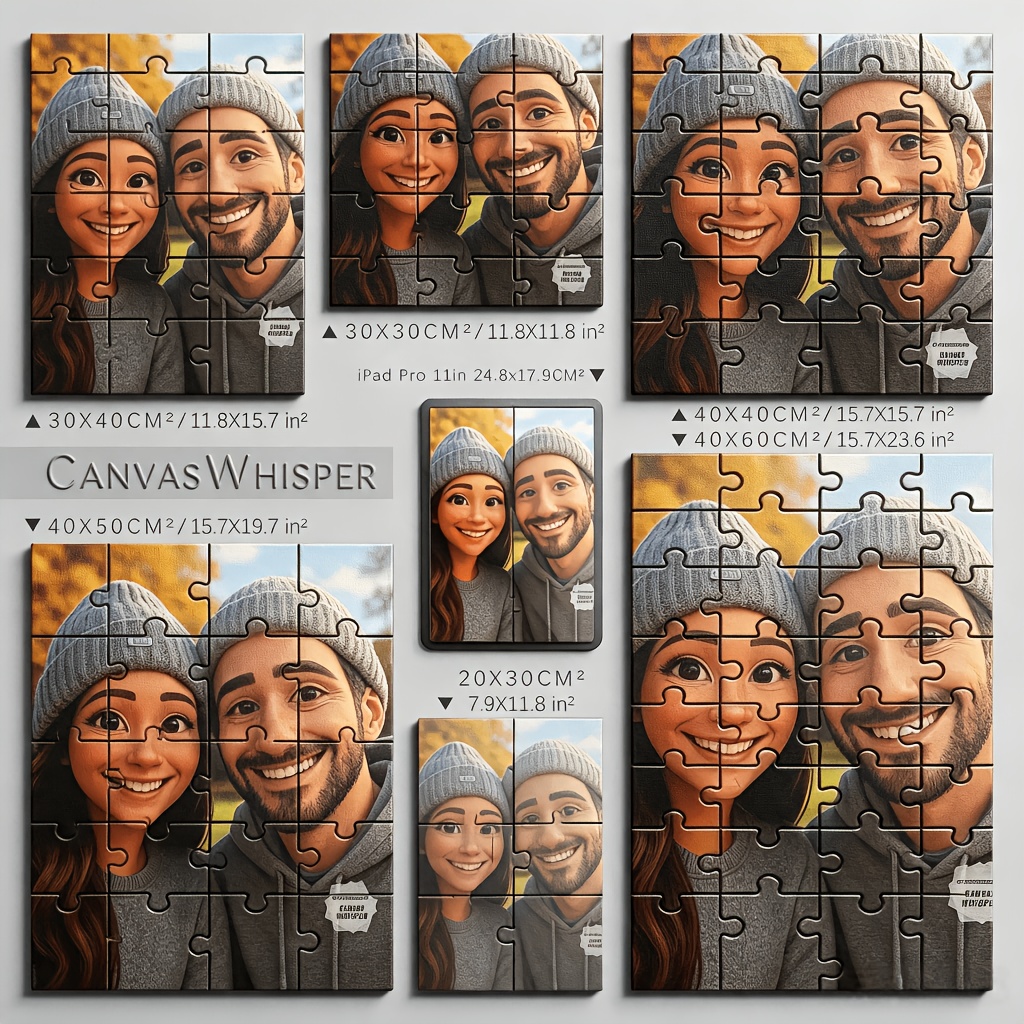 TEMU New Year's Gift, Christmas Customization! Custom Photo Portrait Jigsaw Puzzle Art - Personalized For Couples, Weddings, Families - Comic Anime