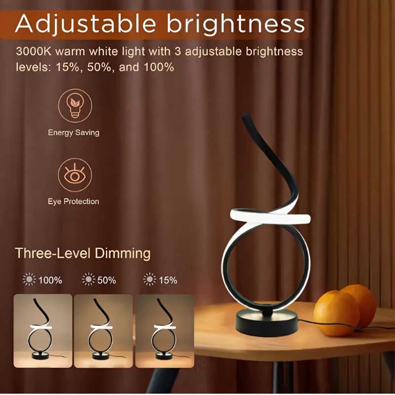 USB Plug-in Multi-Room Creative Floating Ribbon, Modern Light Luxury Table Lamp/Desk Lamp, Suitable for Living Room and Bedroom Decoration, Three-Color Dimmable LED Night Light