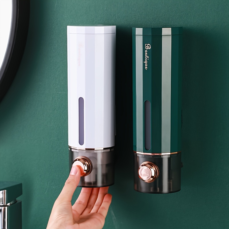 

Easy-install Wall-mounted Soap Dispenser - No Drill, Bpa-free Plastic For Bathroom Hand Soap, Shower Gel & Shampoo