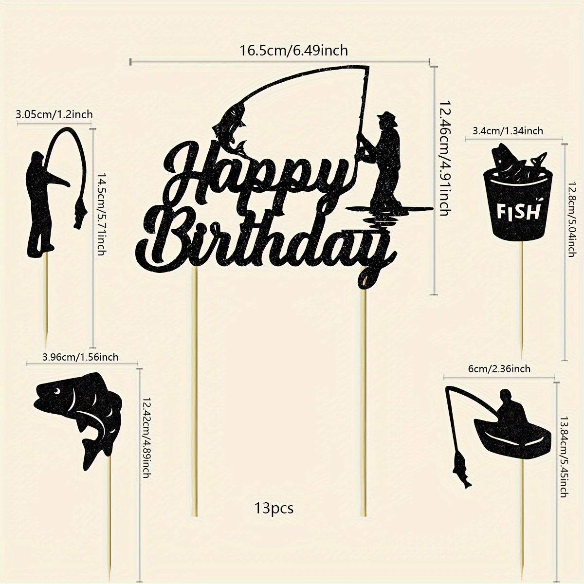 Cake Topper Torta Di Pesca – Decorazioni Per Compleanno E Addio Al Pensionamento - 3