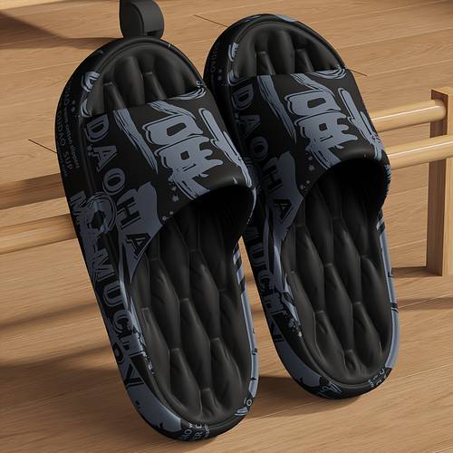 graffiti mens slippers fashionable and trendy for outdoor wear japanese and korean style soft and comfortable eva material