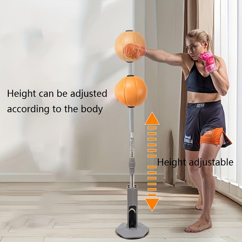 

Adjustable Height Leather Bag For - Reaction Ball Punching Bag For Home Exercise And Drills - Punching Bag For Boxers And Martial Artists - Orange