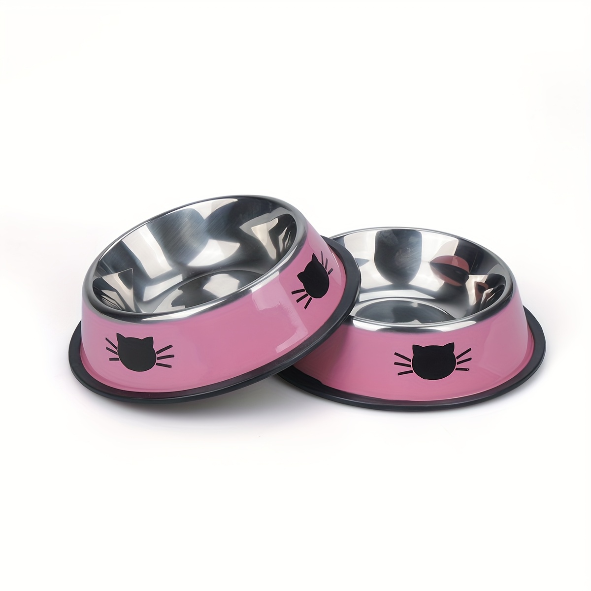 TEMU pour Chats de Tête, en Acier Inoxydable pour Chiens avec Fond Antidérapant, Gamelle pour Chat d'Intérieur et d'Extérieur, Plateau d'Alimentation