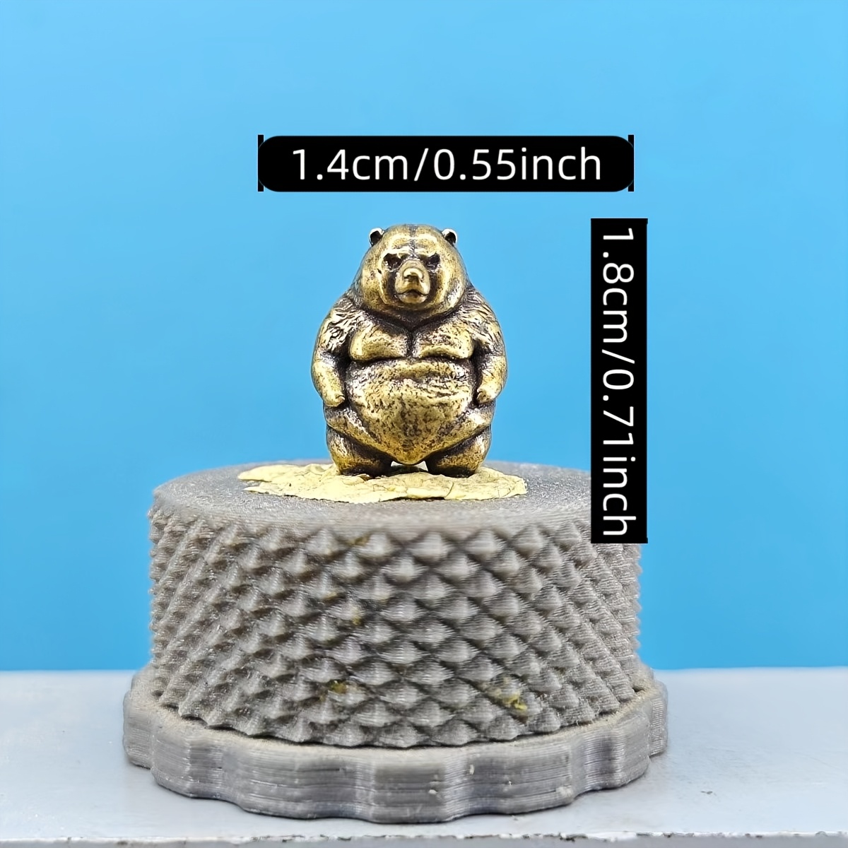 TEMU Brass Vintage Rustic Miniature Simulated Brown Bear Black Bear Model Bonsai Aquarium Micro Landscape Decoration Figurine, Cute Bear Miniature