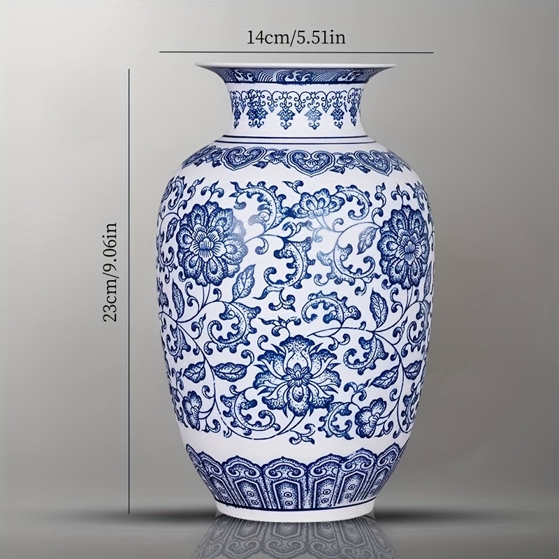 E-shop Eine blau-weiße Porzellanvase, Vintage-Dekorationsvase – Vintage-Schrankornament – Hochzeitsdekoration – Kunsthandwerk, Wohnaccessoire, Geschenk
