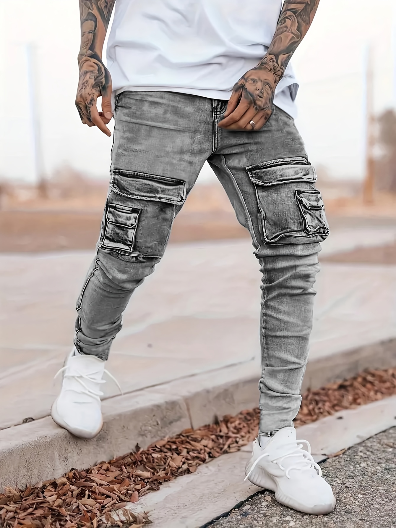 jeans carga elástica hombre estilo casual Temu Colombia