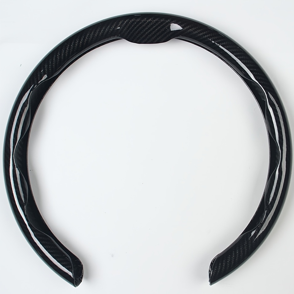 Image of 1pc Anti-slip Carbon Fiber Pattern Steering Wheel Cover - Seamless With Alignment Mark, Universal Fit For Cars/mpvs/suvs//pickups