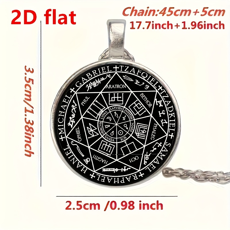 Seven Archangels Round Glass Pendant Necklace