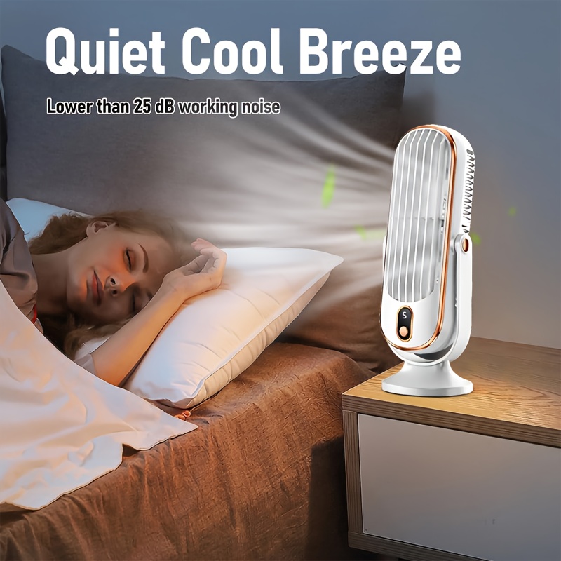 ABUDODO Ventilateur de Bureau Portable USB Rechargeable Silencieux, Moteur Sans Balais Haute Vitesse, Flux d'Air Rafraîchissant Rotatif à 720°, Longue Autonomie, Flux d'Air Puissant, Fonctionnement Co