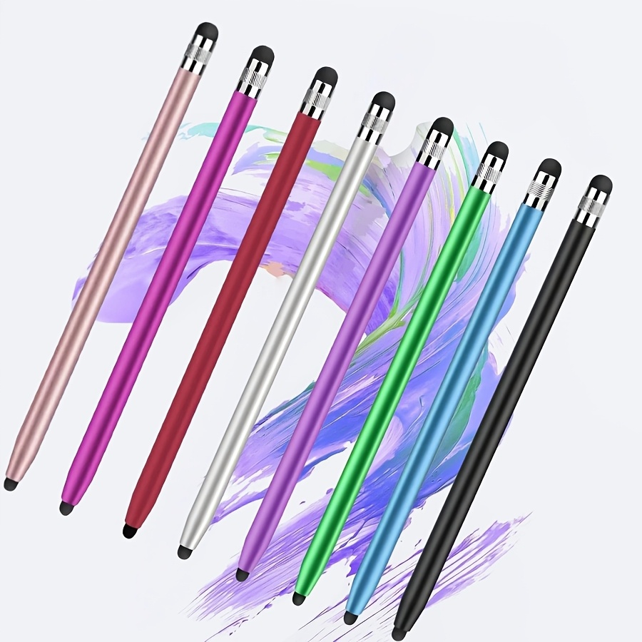 TEMU Lot de 5 stylets pour écran tactile à pointe en caoutchouc, couleur aléatoire, stylet pour écrans , stylet tactile universel 2-en-1 de haute ,