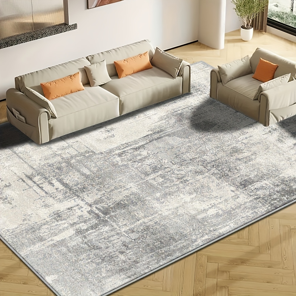 TEMU Velvet Abstract Art Rug - Non-slip, Machine Washable Rectangular Carpet, Perfect For Rooms, Offices, And Cafes