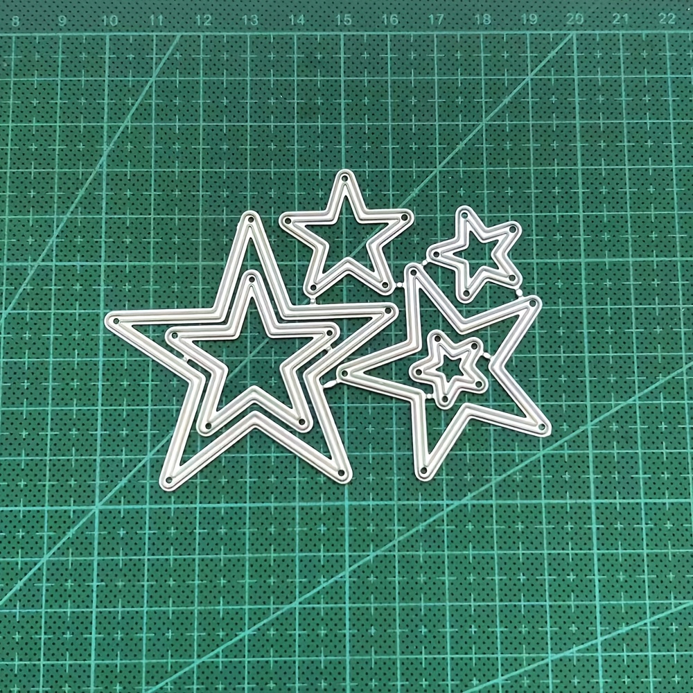 TEMU Mehrschichtige, ineinandergreifende, große, kleine -Stern Jumper Metallschneider Stempel, Multi-Größen Hohlsterne, Hollow-Out 3D Schneidemaske,