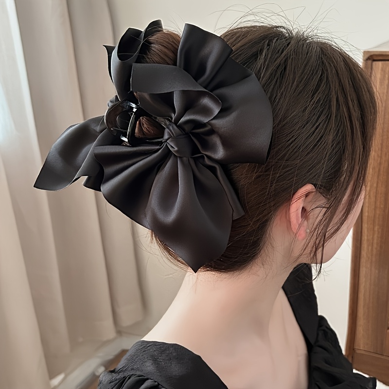 TEMU Pinza de garra con extragrande negra para mujer, pinza de tiburón grande de para la parte posterior de la cabeza, accesorio para el cabello
