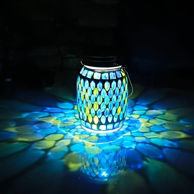 

1pc Solar Mosaic Outdoor Lantern, Solar Lights Outdoor Hanging Lanterns, Lawn Atmosphere Lamp, Rechargeable Table Lamp Mosaic Night Light For Garden, Patio, Party, Yard, Outdoor/indoor Decorations