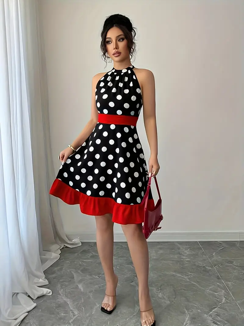 black and red contrast dress Open Front Contrast Dress in Red and Black