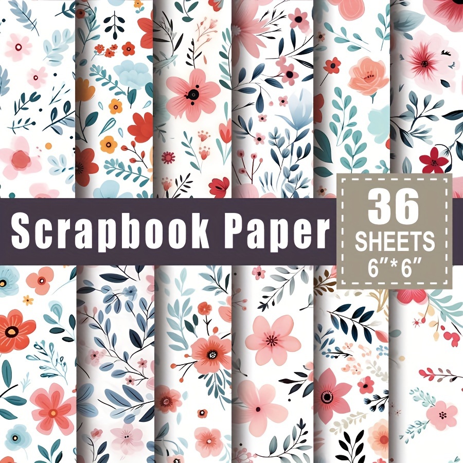 

36 Sheets Scrapbook Paper Pad In 6*6", Art Craft Pattern Paper For Scrapingbook Craft Cardstock Paper, Diy Decorative Background Card Making Supplies Wild Flowers