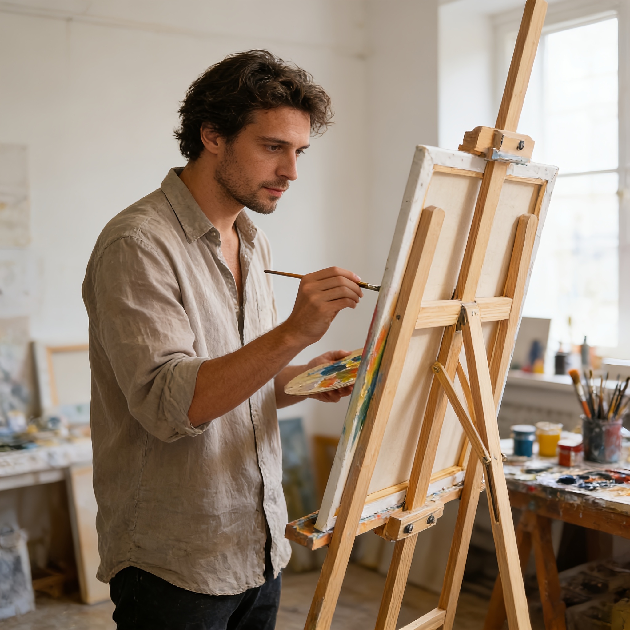 Image of Adjustable Wooden Easel, 1.5-meter Portable Easel, Wedding Sign Holder, Adult Art Easel, Suitable For Artists And Beginners, Perfect For Painting, Sketching, And Exhibitions.